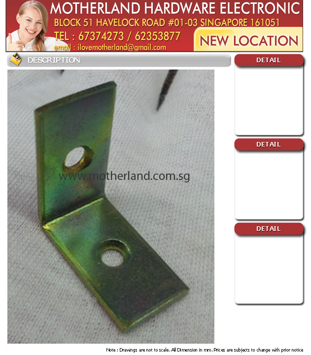 mini brass angle bracket for wood