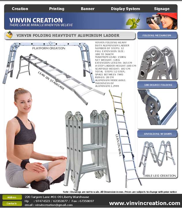 vinvin folding heavy duty Aluminium ladder